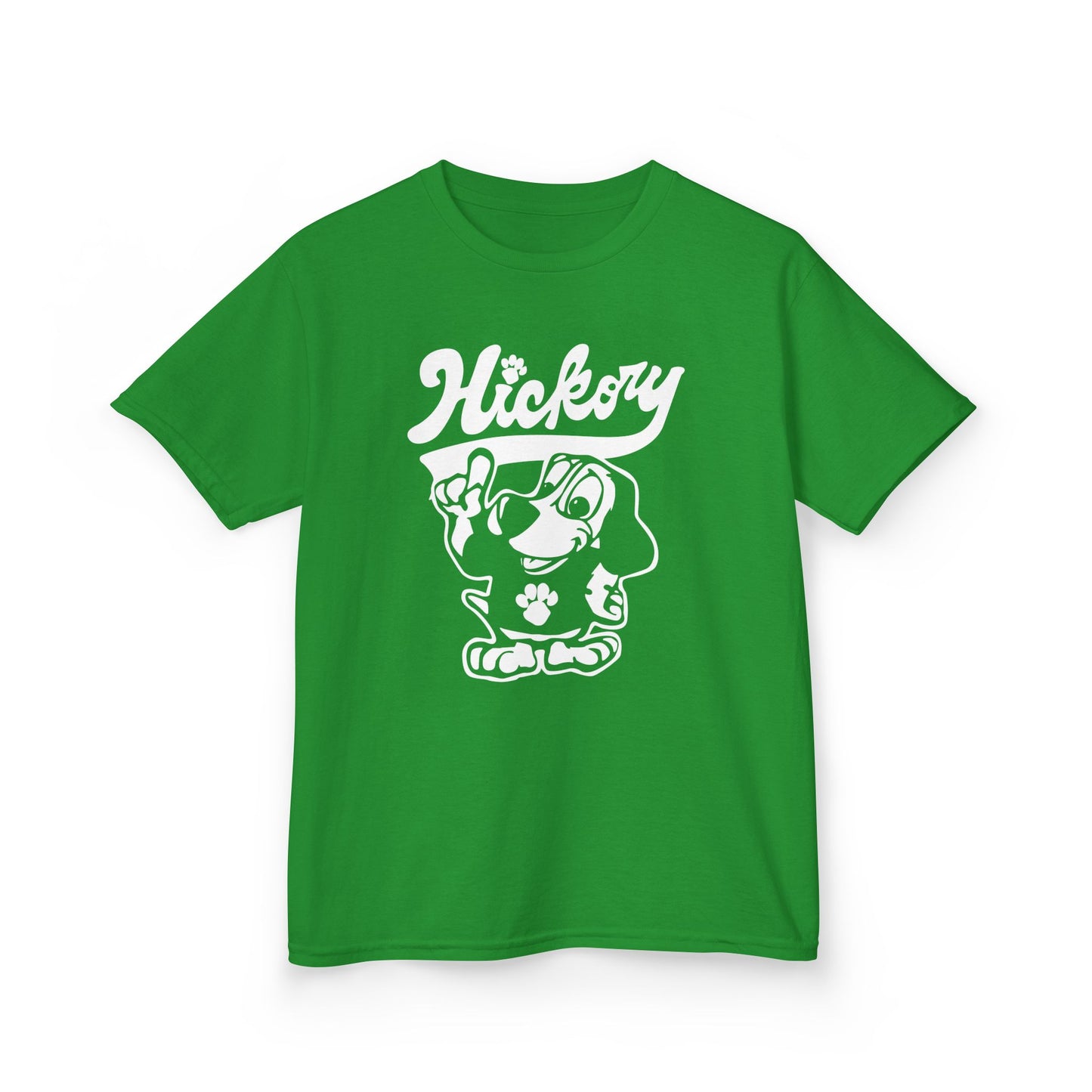 Hickory Hound Kids T‑Shirt – Retro Mascot Paw Print "Be a Hound" Tee