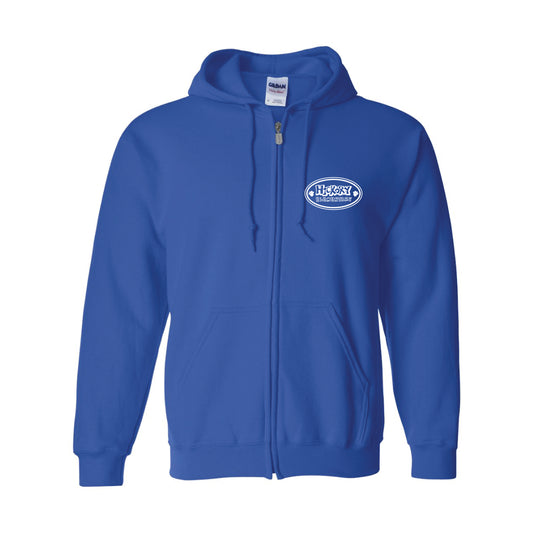 Youth Zipped Hoodie – Hickory Hounds Cartoon Dog Logo